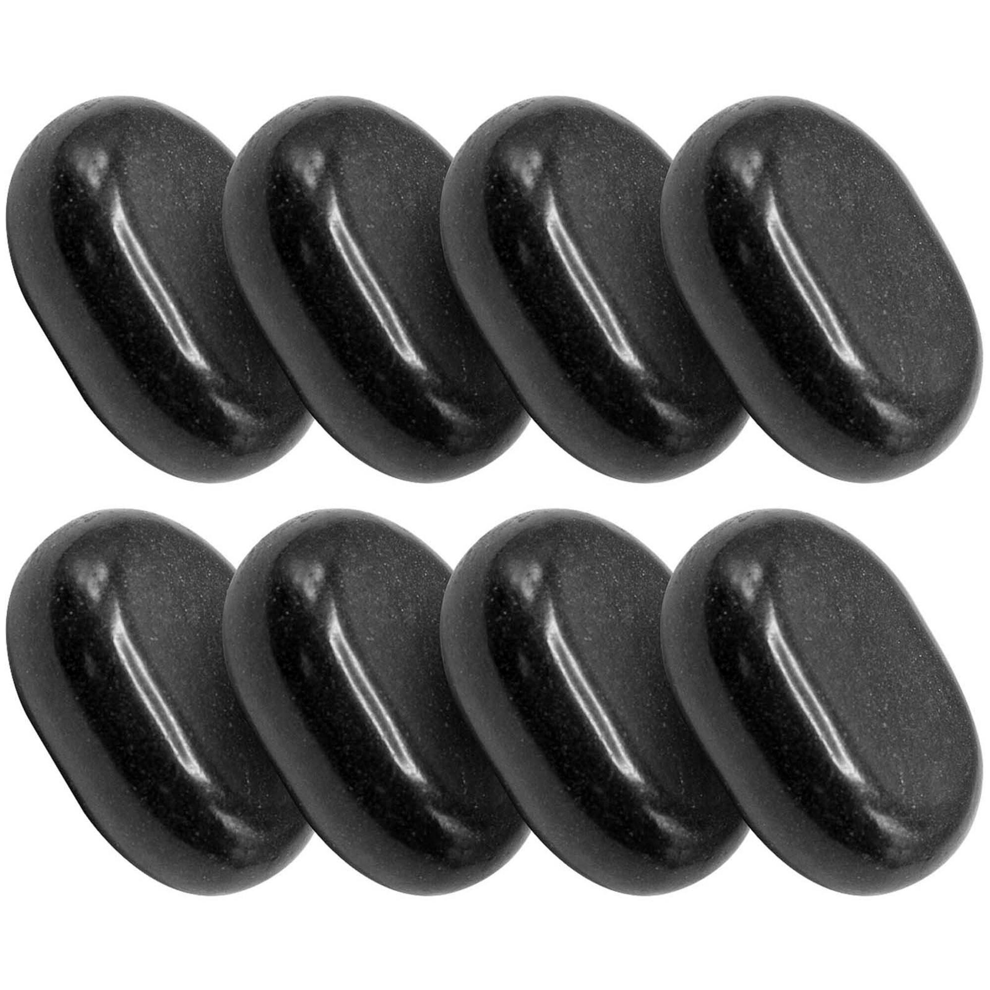 Sorbus Large Black Basalt Hot Stones, 8ct.